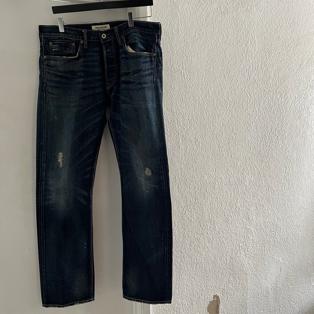 Simon Miller Premium Selvedge Denim Jeans Mens 34x34 Button Fly Made In USA Blue